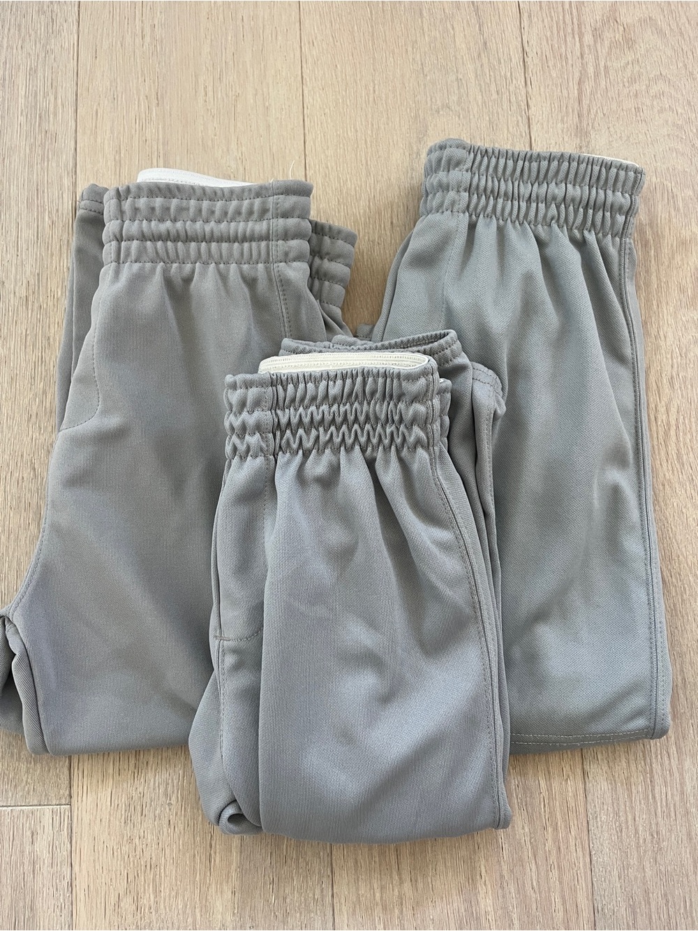 Lot of Kids Elastic Waist Gray T-Ball, Baseball Pants (3) - XS & S